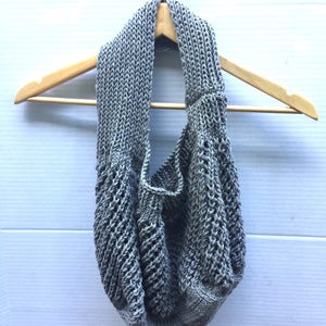 Bag Cotton market tote hand knit grey gray mesh bag immagine 5