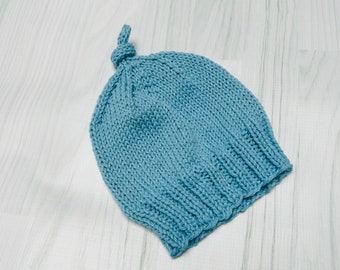 Wool baby hat beanie hand knit, handmade, size 3-6 months