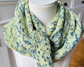 Merino wool shawl,  hand knit wrap, handmade scarf
