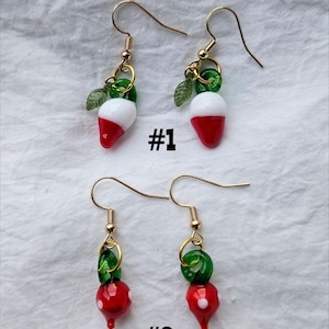 Pendientes de rábano de vidrio soplado / Originales y únicos / Joyería vegetal / Estilo cottagecore / Inspirados en Harry Potter