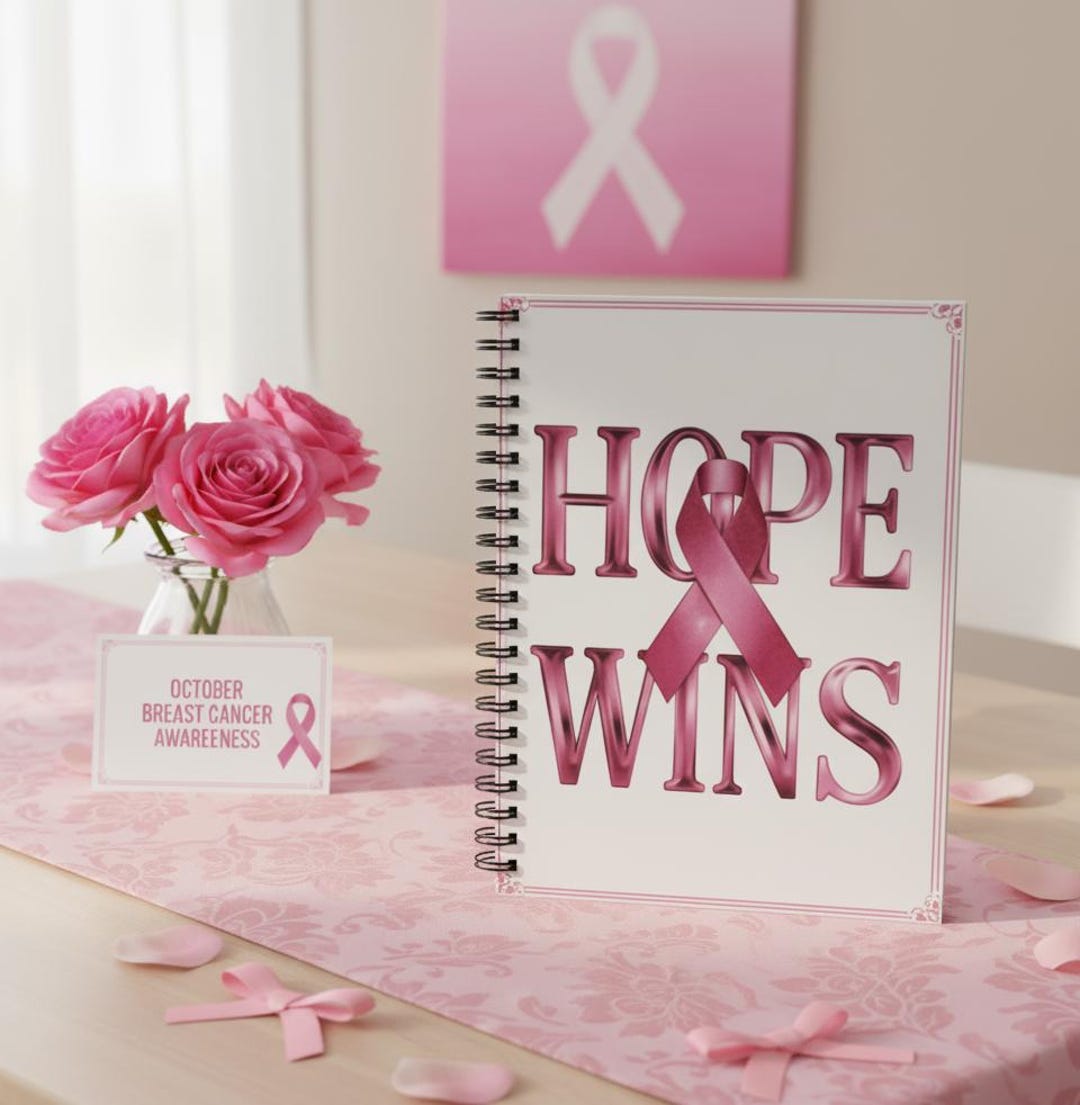 Hope Wins Breast Cancer Awareness Journal: Spiral Notebook - Etsy