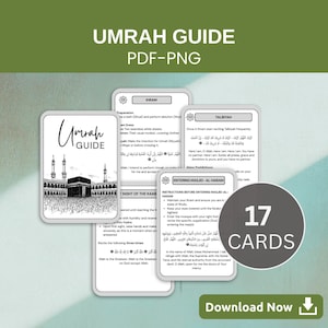 Umrah Guide & Dua Cards | Step-by-Step Islamic Guide (Digital Download)
