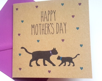 Black Cat Mother's Day Card