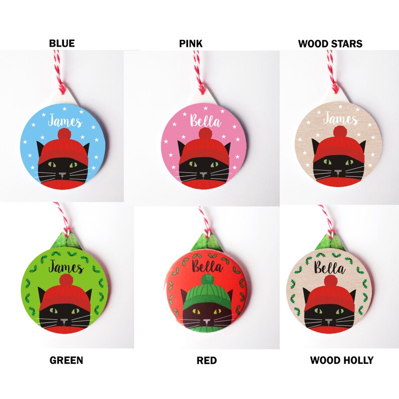 Personalised Cat Christmas Decorationblack Cat Christmas Tree Etsy UK