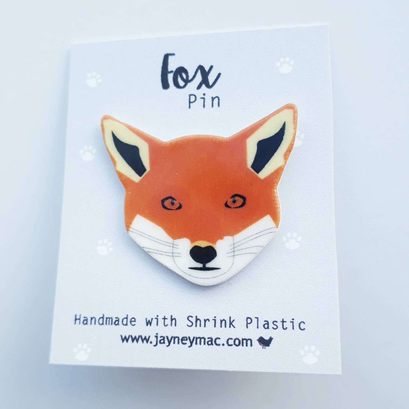 Origami Fox Shrink Plastic Keychain 