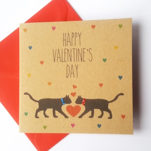 Black Cat Valentine Card - Happy Valentine&#39;s Day