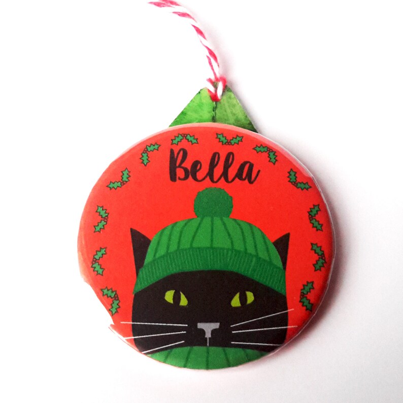 Personalised Cat Christmas Decorationblack Cat Christmas Tree Etsy UK