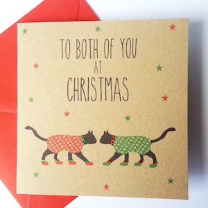 Carte de Noël chat noir - Pour vous deux à Noël