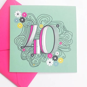 Cartão de aniversário de 40 anos