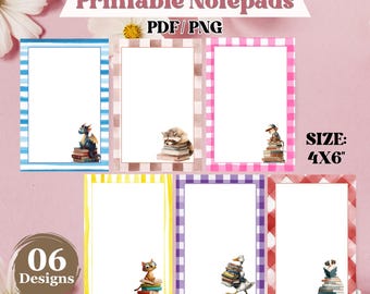 Pacchetto di blocchi per appunti per insegnanti a tema animali, modello di blocco per appunti scolastici, pacchetto di pagine di cancelleria per appunti per insegnanti, modelli stampabili, download digitale,
