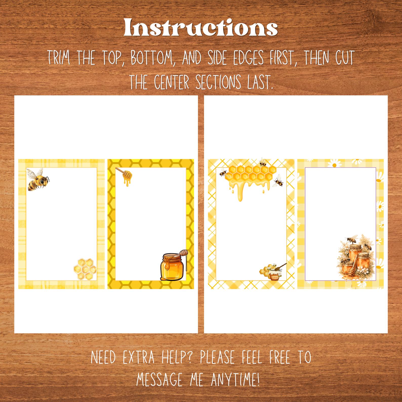 Busy Bees Notepad Bundle, Printable Bee Memo Pad Template ,cute ...