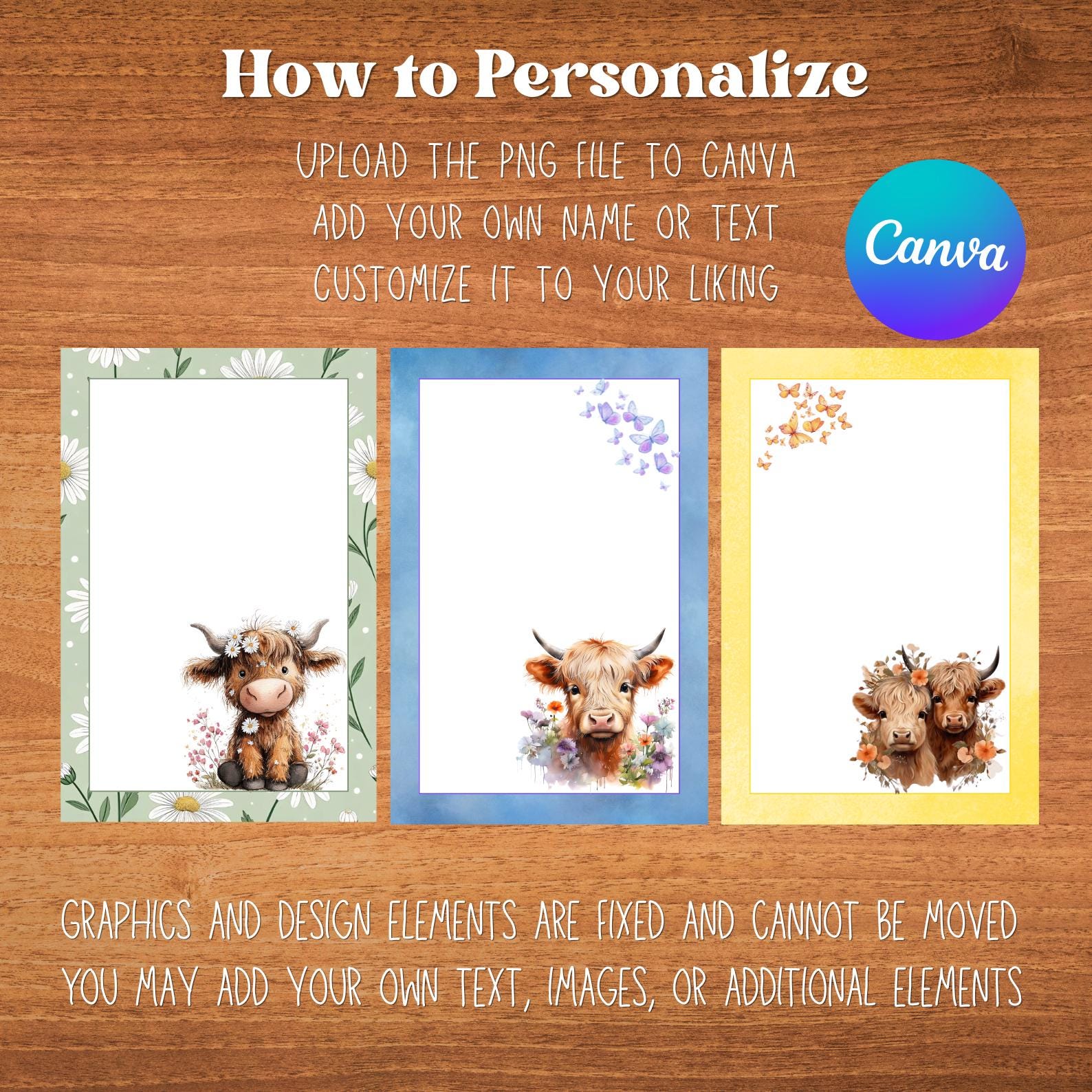 Cow Notes Highland Cows Notepad Bundle, Printable Cow Memo Pad Template Cute ...