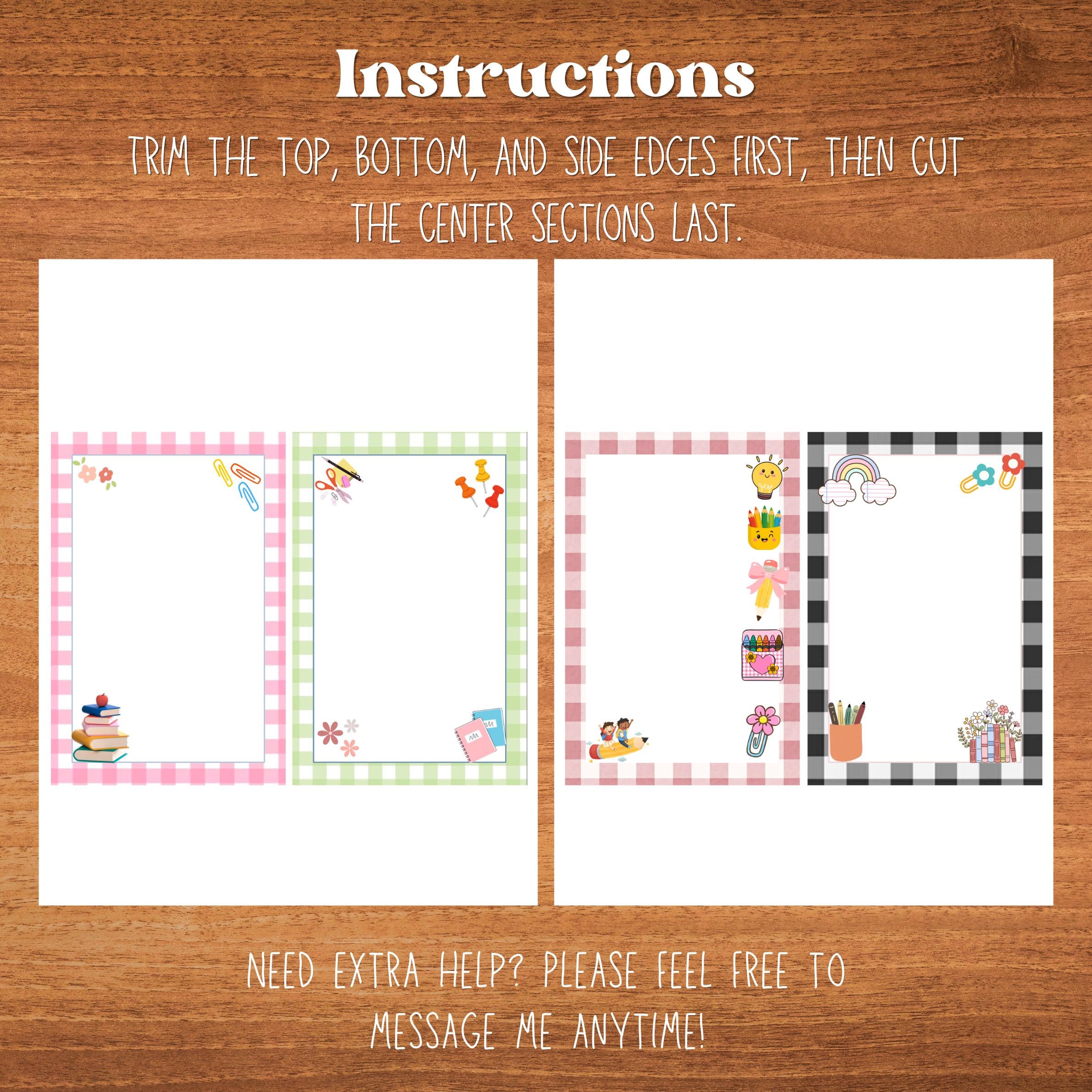 Back to School Notepad Printable Bundle, Student Memo Pad Template ...