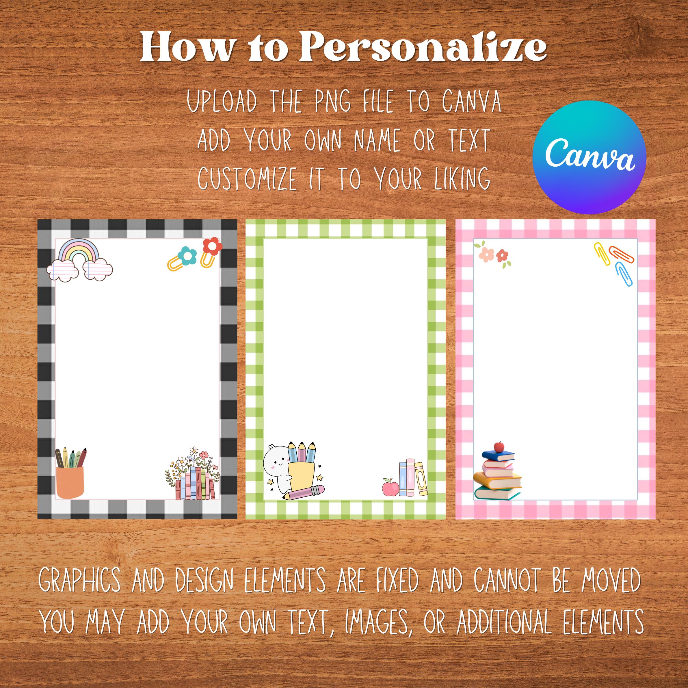 Back to School Notepad Printable Bundle, Student Memo Pad Template ...