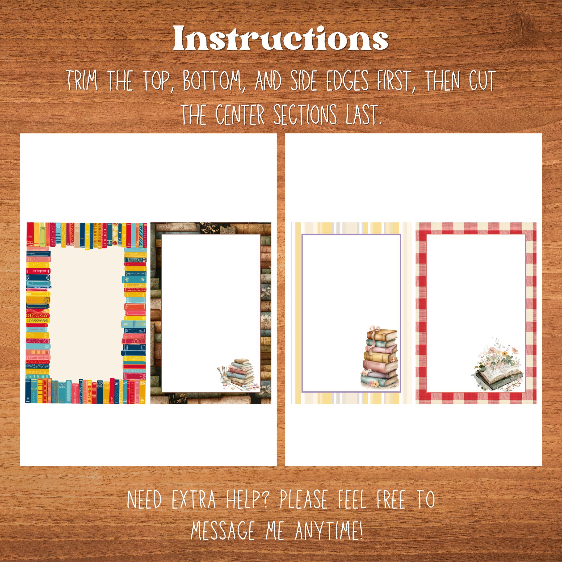 Book Lover Printable Notepad Bundle, Reading Notes Stationery, Cute ...