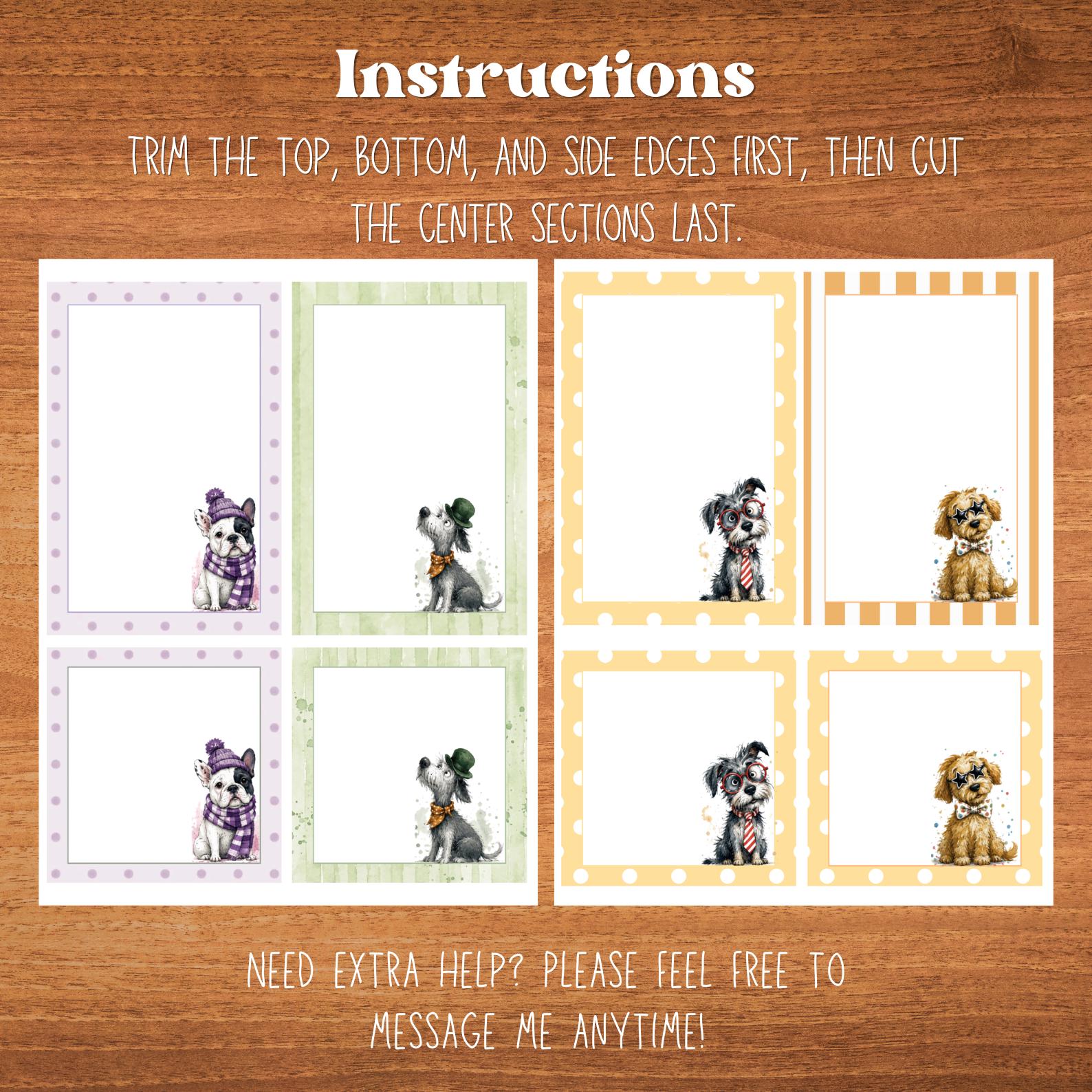 Dog Notepad Bundle, Printable Quirky Dogs Memo Pad Template, Cute Puppy ...