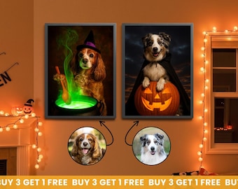 Custom Halloween Pet Portrait from Your Photo Buy 3 Get 1 Free (Digital Download)