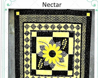 Nectar PDF Download Quilt Pattern, Curlicue Creations, Applique Medallion Quilt Pattern, Digital Download