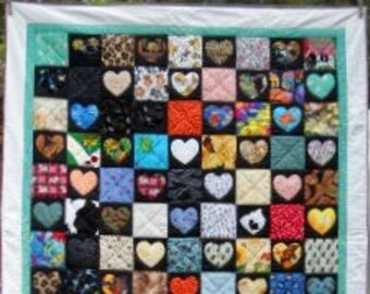 Animal Heart Match PDF Quilt Pattern, Curlicue Creations, Baby Quilt Pattern, I Spy Quilt Pattern, Crib Size, Instant Download