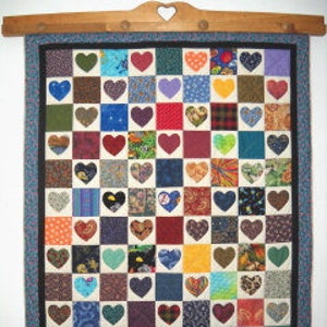 Heart Match Quilt Pattern by Curlicue Creations, I-Spy Quilt Pattern, Baby Size Quilt Pattern Applique Heart Quilt Pattern Crib Quilt image 1