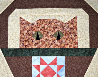 Star Cat Paper Pieced Quilt Block Pattern, by Curlicue Creations Basket Cats Block Quilting Block Pattern Foundation Pieced