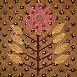 Strippy Flowers Quilt Block Pattern by Curlicue Creations Floral Applique Quilting Block Pattern, Country Decor image 8