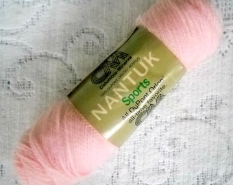 Nantuk Sports Acrylic Yarn Pink 6077 Acrylic Yarn 2 oz Sport Weight Yarn Pink Yarn Knitting Crochet Vintage Yarn Destash