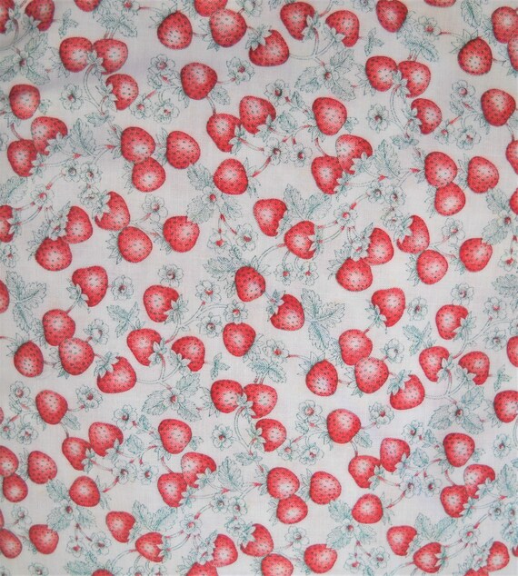 Strawberry Quilt Fabric, 100 Percent Cotton, Fabric by the Yard, Quilting Material Sewing