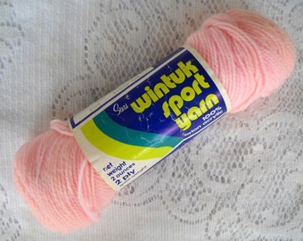 Sears Wintuk Sport Yarn Color Baby Pink 20 2 oz Sport Weight Yarn Pink Yarn Knitting Crochet Vintage Yarn