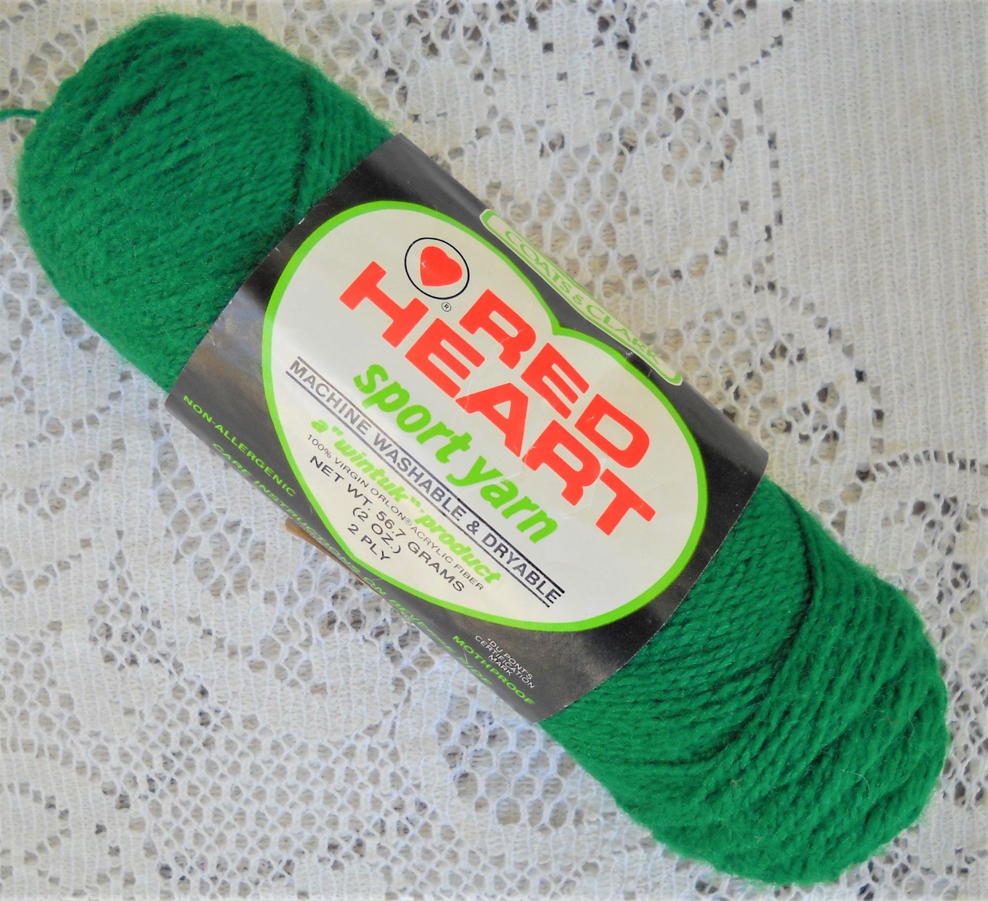 Red Heart Sport Yarn Acrylic Yarn Paddy Green 686 2 oz Sport Etsy