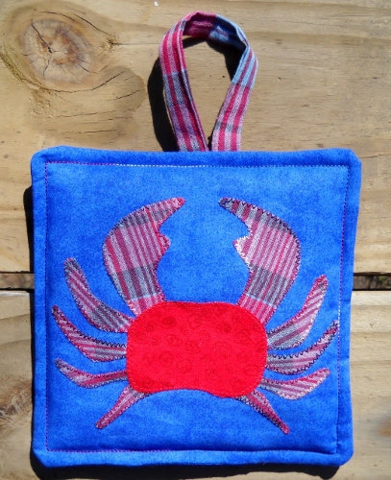 Crabby Crab Pot Holder Pattern by Curlicue Creations Hot Pad Etsy
