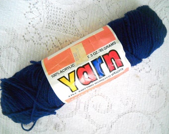 Yarn Carefree Creslan Acrylic Yarn Color Navy 865 Acrylic Yarn 3 oz Worsted Weight Yarn Blue Yarn Knitting Crochet Vintage Yarn Destash