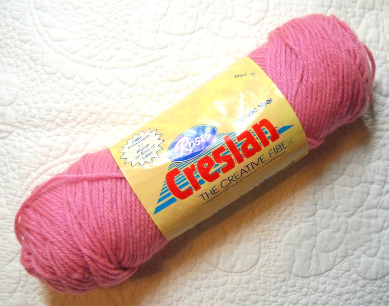 Roses Creslan Acrylic Yarn Light Rose 31 Acrylic Yarn 3.5 oz 99g Worsted Weight Yarn Pink Yarn Knitting Crochet Vintage Yarn Destash