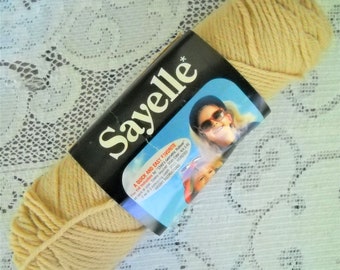 Sayelle Knitting Yarn Bone 1003 3.5 oz 99g Worsted Weight Yarn Beige Color Yarn Knitting Crochet Vintage Yarn Destash