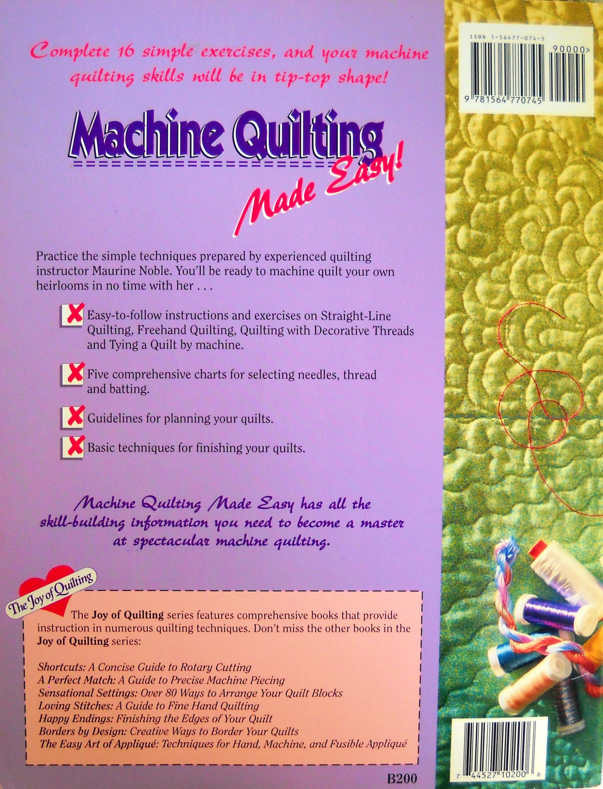 Machine Quilting Made Easy Quilt Book Maurine Noble That Etsy