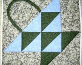 Country Basket Quilted Trivet Pattern Mug Rug Table Topper Quilt Pattern Kitchen Decor Quilting