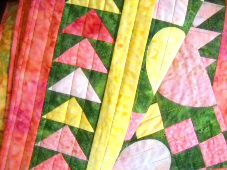 Sherbet Hearts Quilt Pattern Pink Lemonade Version by Curlicue Etsy