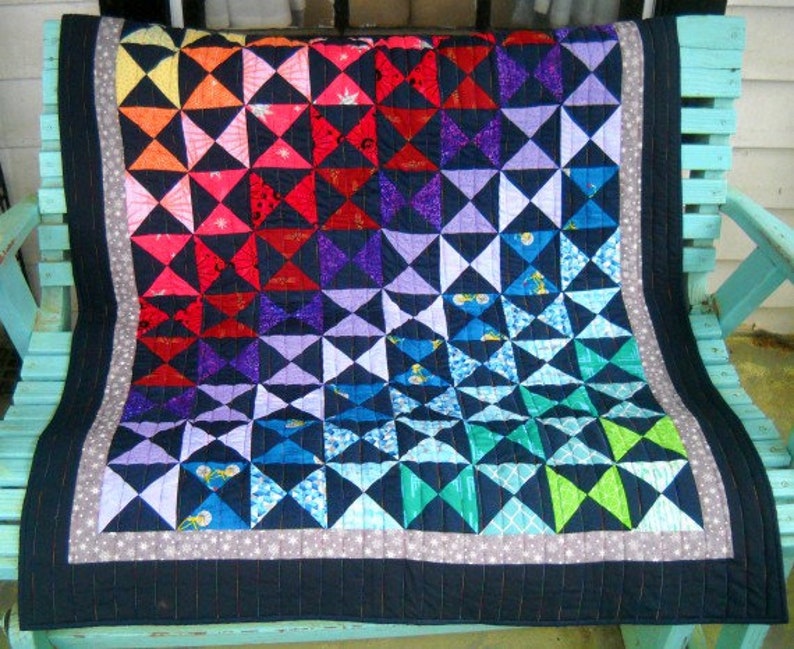 Mill House Spring Rainbow Version Quilt Pattern by Curlicue Etsy