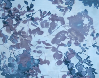Enchanted Pines Dawn Quilt Fabric, Blue Leaf Print, 100% Cotton by the Yard