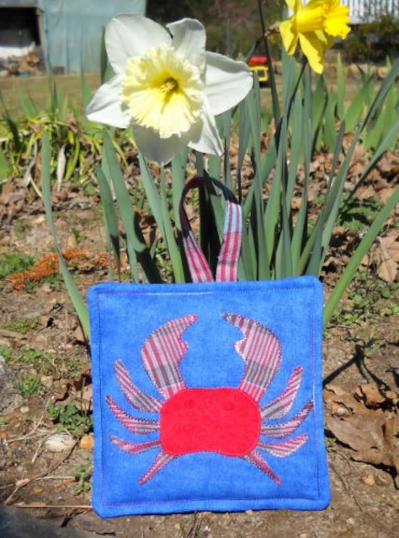 Crabby Crab Pot Holder Pattern by Curlicue Creations Hot Pad Etsy