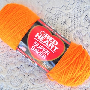 Red Heart Super Saver Yarn: Pumpkin Orange Worsted Weight