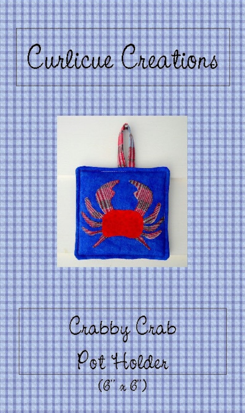 Crabby Crab Pot Holder Pattern by Curlicue Creations Hot Pad Etsy