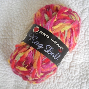 Red Heart Rag Doll Yarn, Color Jump, 1.76 oz, Multicolor