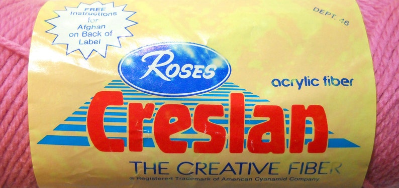 Roses Creslan Acrylic Yarn Light Rose 31 Acrylic Yarn 3.5 oz 99g Worsted Weight Yarn Pink Yarn Knitting Crochet Vintage Yarn Destash