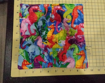 Big Seahorses - Quilted Microwave Bowl Cozy