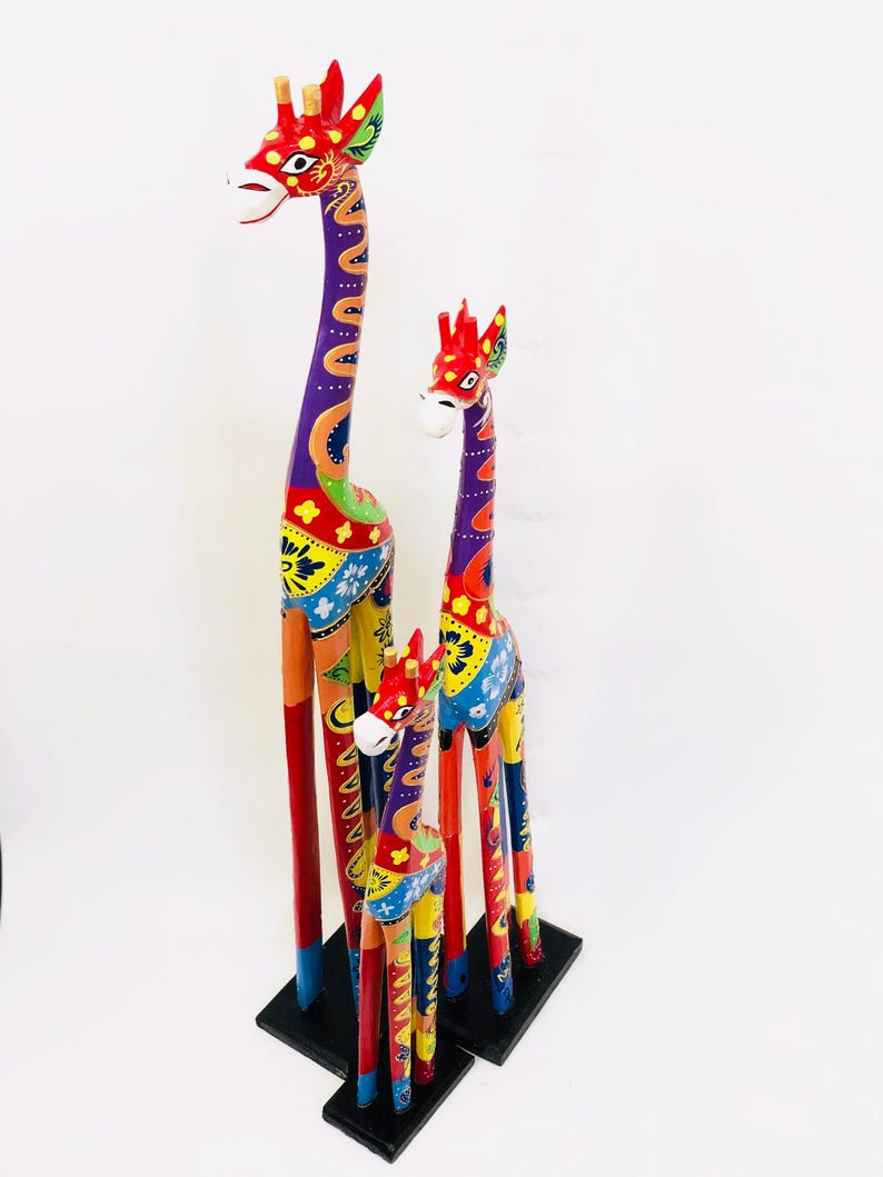 Rectangular Giraffe Hand Carved Wooden Giraffe Statue: Ethically Made Home Decor - Etsy UK