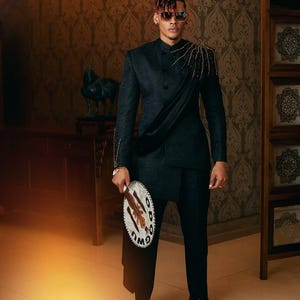 dress code black and gold men African Attire for designed for modern kings