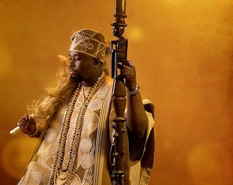 Luxurious Aso-Oke with Embroided Agbada for Groom: Men Traditional Wedding Outfit for All Occasions, Men's Customized African Wedding Suit