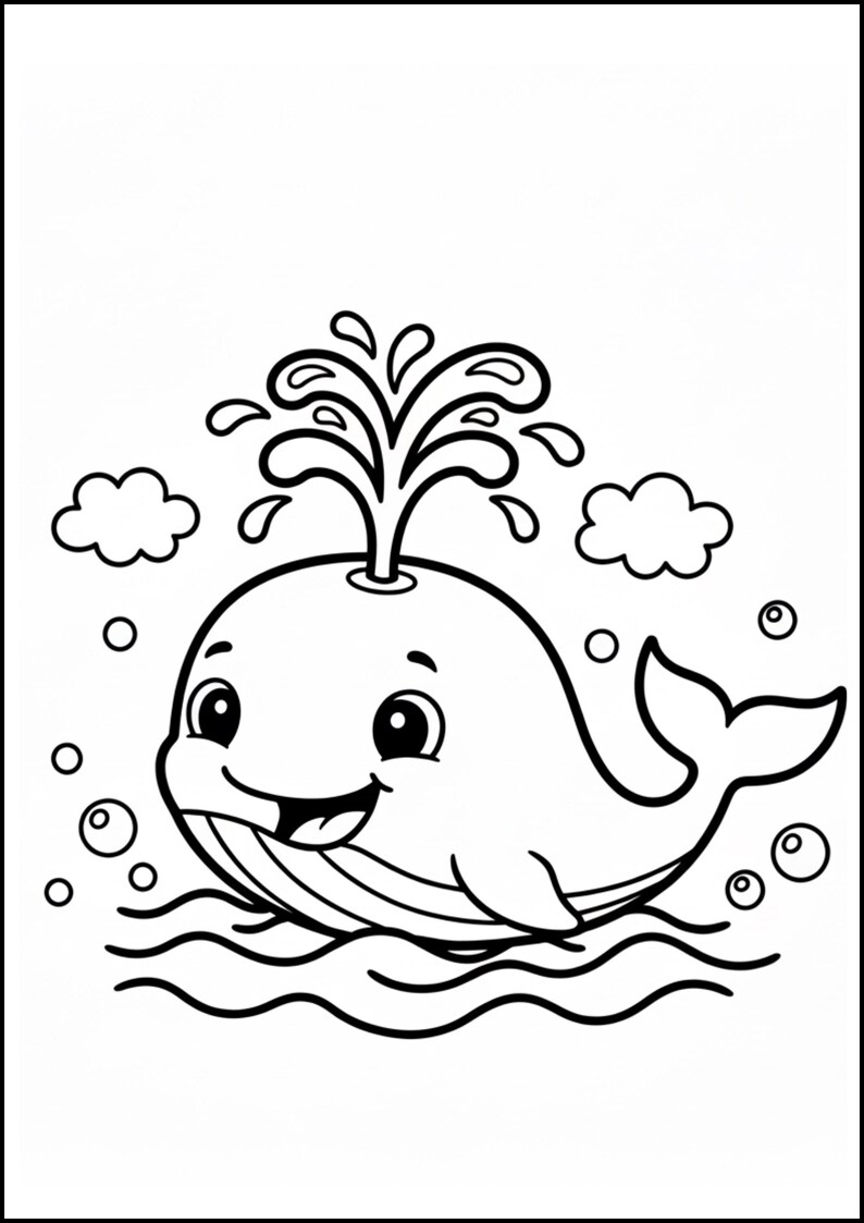 Cute Sea Animals Coloring Book for Kids Ages 3-6 | A4 Ocean Activity - Etsy