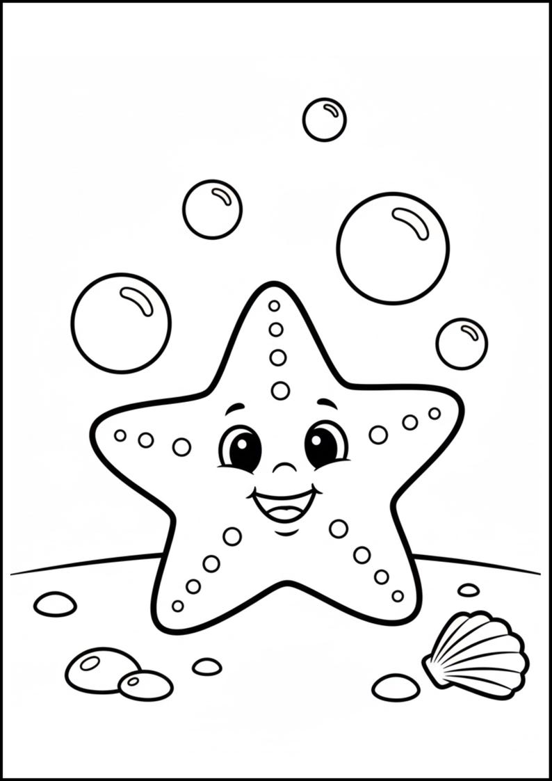 Cute Sea Animals Coloring Book for Kids Ages 3-6 | A4 Ocean Activity - Etsy